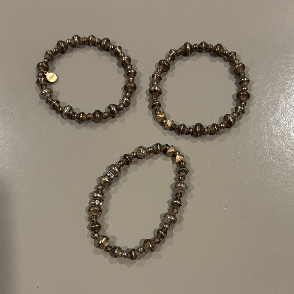 Stella & Dot Metallic Brown Bracelet Trio